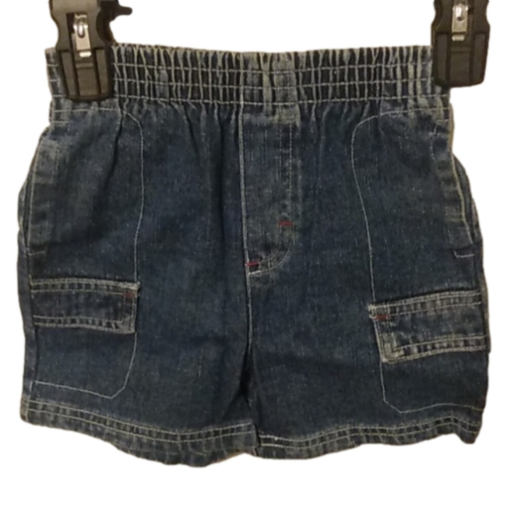 Kid connection boys blue jean shorts with elastic waist size 24 months